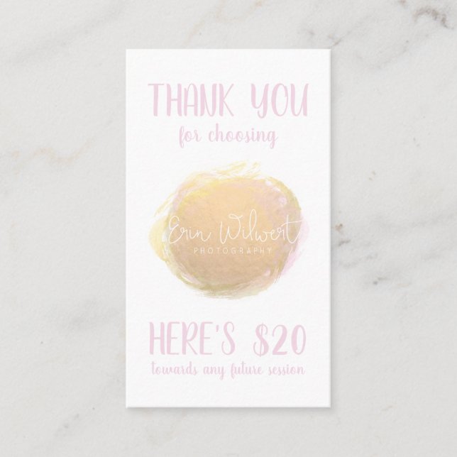 Visite Carte de coupon d'affaires photographique (Devant)