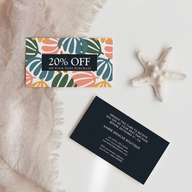 Visite Carte de coupon SUPER RETRO FEUILLES (Créateur téléchargé)
