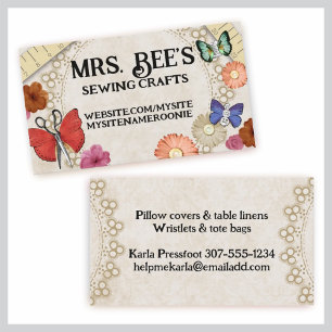 Visite Carte de couture vintage d'ouvrière couturière d