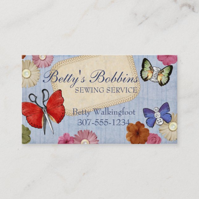 Visite Carte de couture vintage d'ouvrière couturière de (Devant)