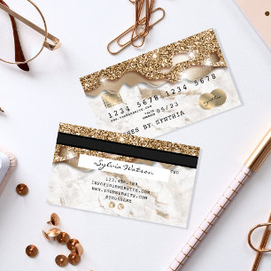 Visite Carte de crédit à séchage stylisé Marbre d'or