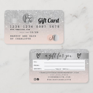 Visite Carte de crédit argent parties scintillant ombre g