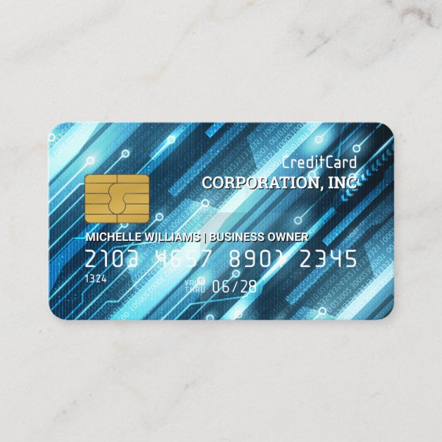 Visite Carte de crédit | Arrière - plan technologique (Devant)