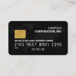 Visite Carte de crédit Black Carte du monde