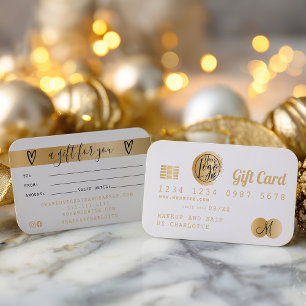 Visite Carte de crédit blanc feuille d'or carte cadeau