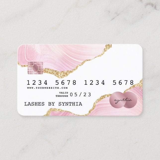 Visite Carte de crédit Blush Pink ajouter le logo (Devant)