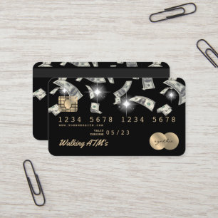 Visite Carte de crédit Carte de crédit Stylisée ATM argen