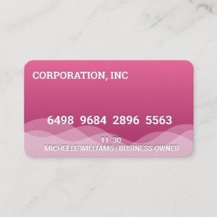 Visite Carte de crédit Carte de débit Pink Wave