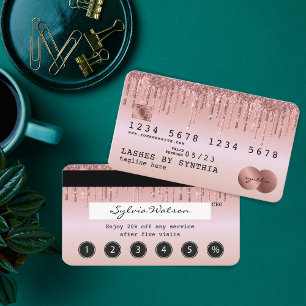 Visite Carte de crédit Carte de fidélité Rose à séchage s