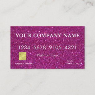 Visite Carte de crédit Elegant Pink Parties scintillant