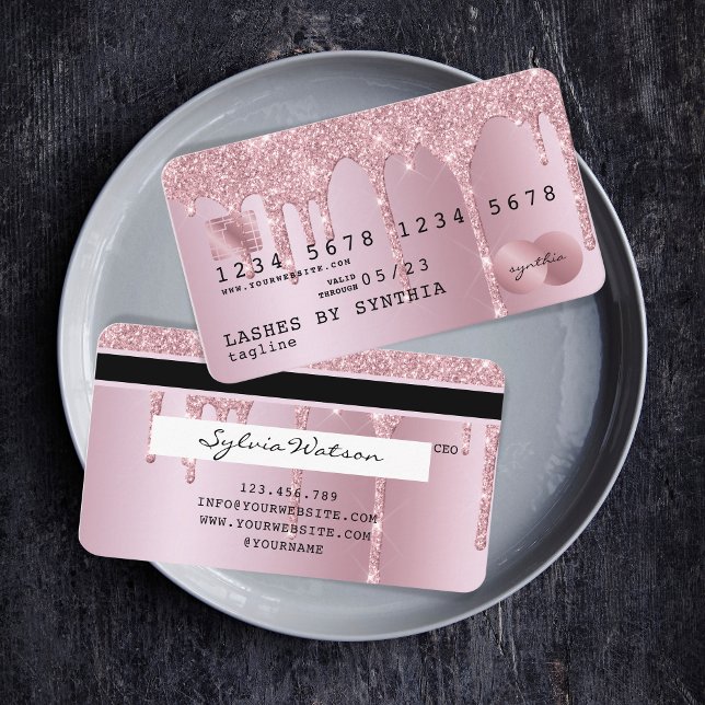 Visite Carte de crédit fille Rose stylisé Gold Driving Go (Créateur téléchargé)