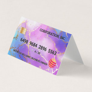 Visite Carte de crédit   Gold Foil   Aquarelle