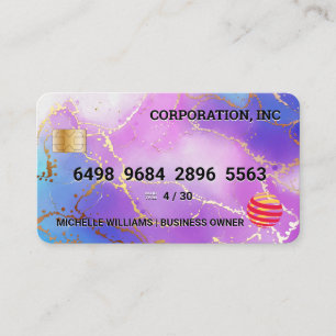 Visite Carte de crédit   Gold Foil   Aquarelle