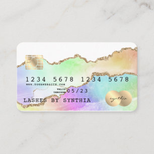 Visite Carte de crédit Holograph Pastel agate unicorn