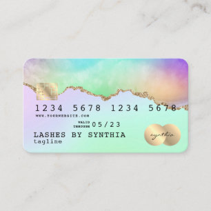 Visite Carte de crédit Holograph Pastel agate unicorn rai