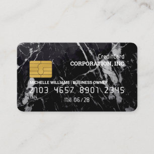 Visite Carte de crédit   Marbre noir blanc