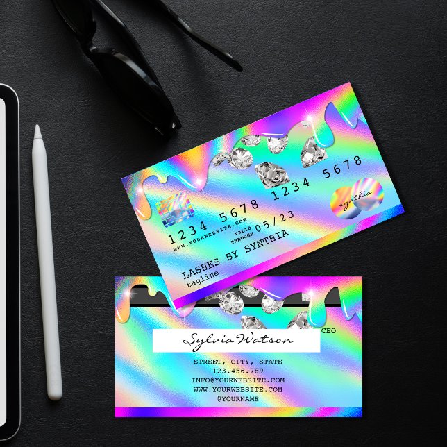 Visite Carte de crédit moderne Holograph Drives Diamonds (Créateur téléchargé)