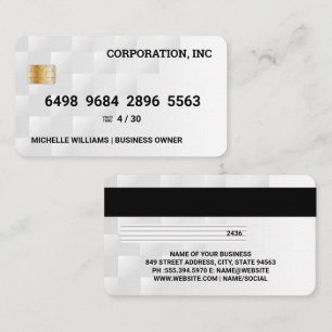 Visite Carte de crédit   Motif moderne géométrique blanc