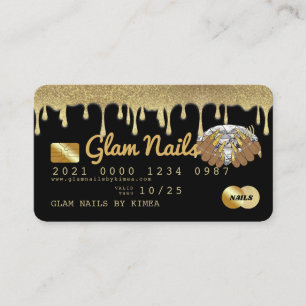 Visite Carte de crédit Parties scintillant Gold de techn