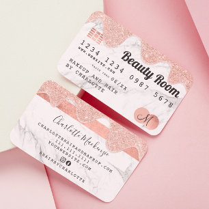 Visite Carte de crédit rose or parties scintillant goutte