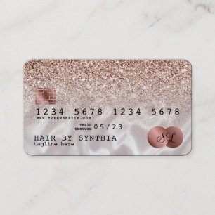 Visite Carte de crédit Rose stylisé Parties scintillant o
