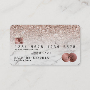Visite Carte de crédit Rose stylisé Parties scintillant o