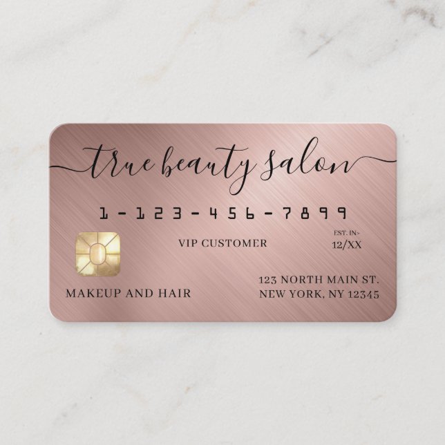 Visite Carte de crédit Script signature or Rose simple (Devant)