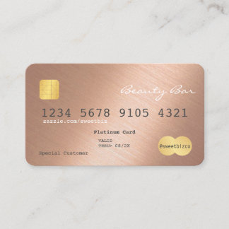 Visite Carte de crédit simple et élégant brillant Rose or