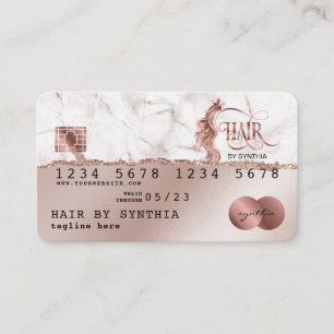 Visite Carte de crédit Style RoseGold Hair Styliste Papie