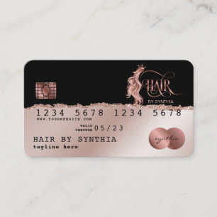 Visite Carte de crédit Style RoseGold Hair Styliste Papie