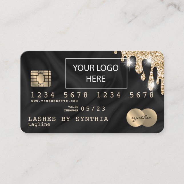 Visite Carte de crédit Styled ajouter votre logo Drip Gol (Devant)