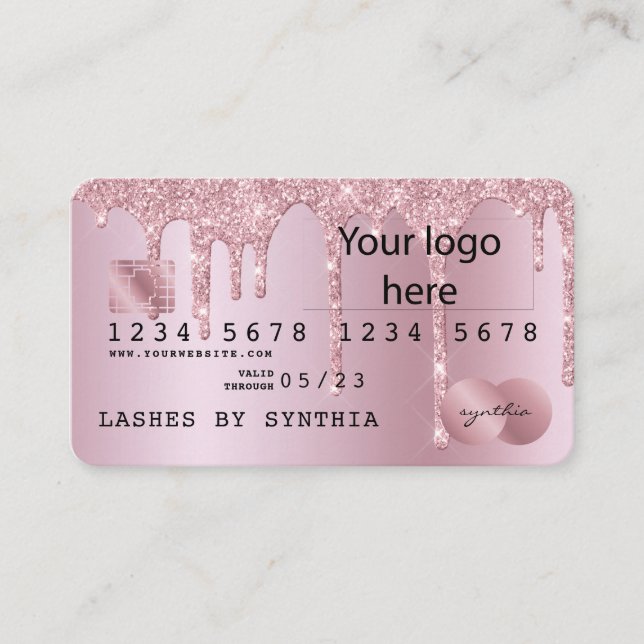 Visite Carte de crédit Styled AJOUTER VOTRE LOGO Dripping (Devant)