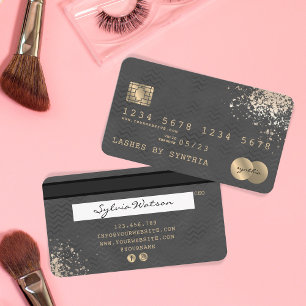 Visite Carte de crédit Styled Black Chevron
