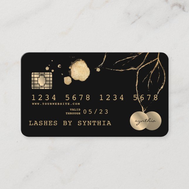 Visite Carte de crédit Styled Black Gold (Devant)