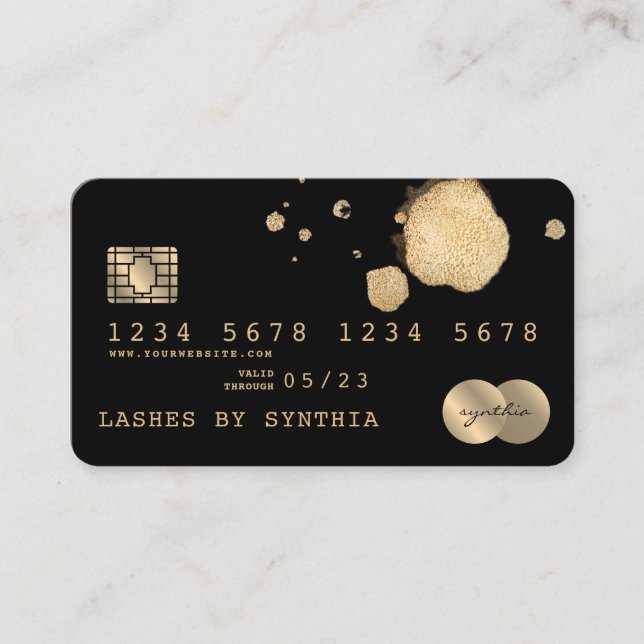 Visite Carte de crédit Styled Black Gold (Devant)