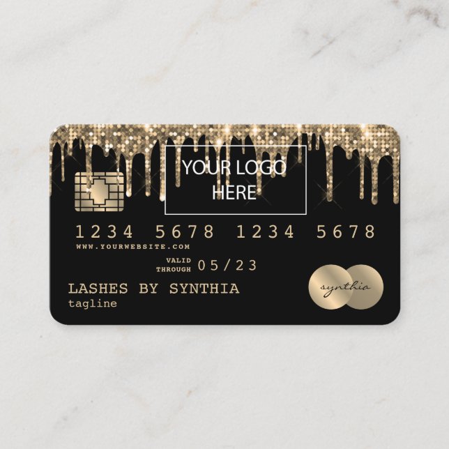 Visite Carte de crédit Styled Driving Gold ajouter le log (Devant)