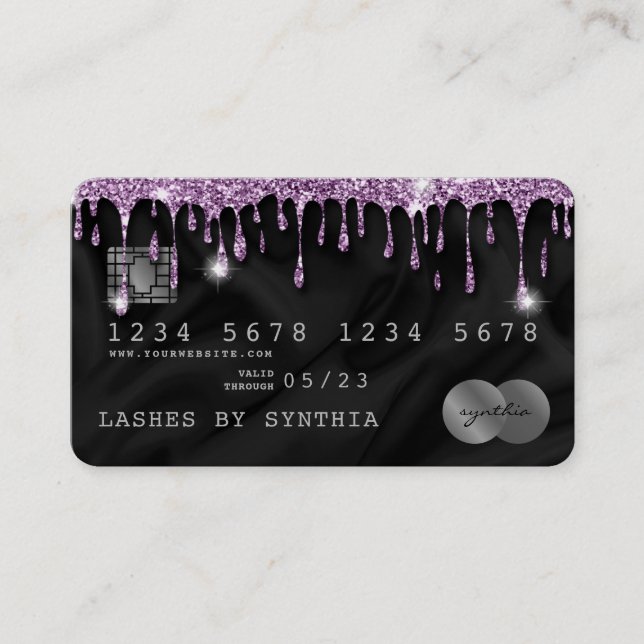 Visite Carte de crédit Styled Driving Violet Silk (Devant)