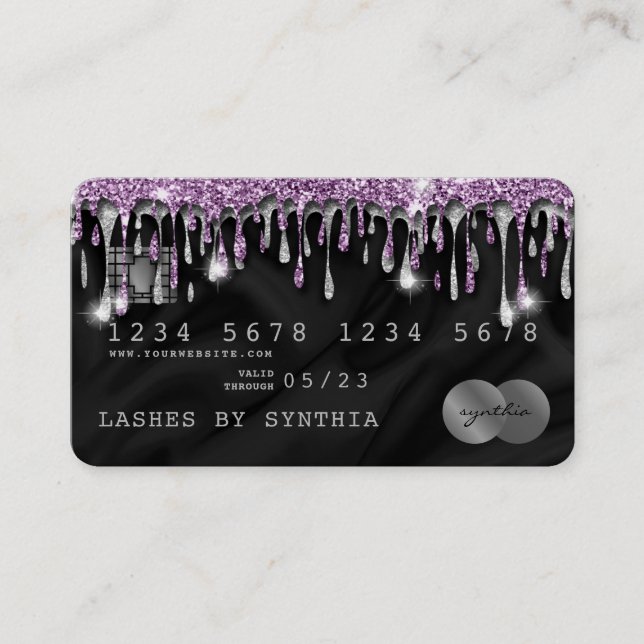 Visite Carte de crédit Styled Driving Violet Silk (Devant)