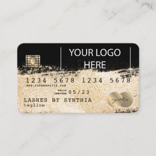 Visite Carte de crédit Styled Gold Brush ajoutez votre lo