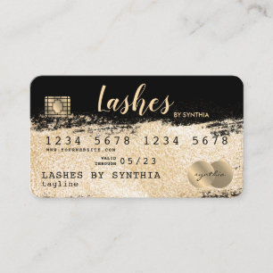 Visite Carte de crédit Styled Gold Brush ajoutez votre no