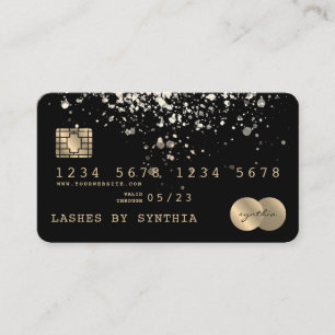 Visite Carte de crédit Styled Gold Confetti