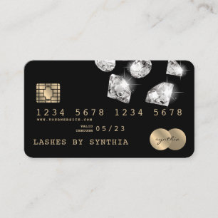 Visite Carte de crédit Styled Gold Diamonds Médias sociau
