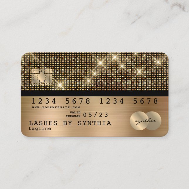 Visite Carte de crédit Styled Gold et Black (Devant)