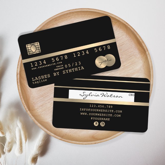 Visite Carte de crédit Styled Gold et Black (Créateur téléchargé)
