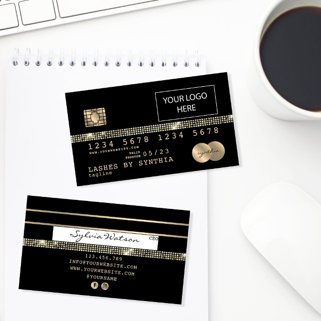 Visite Carte de crédit Styled Gold et Black (Créateur téléchargé)