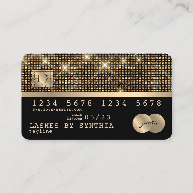 Visite Carte de crédit Styled Gold et Black (Devant)