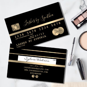 Visite Carte de crédit Styled Gold et Black ajoutez votre