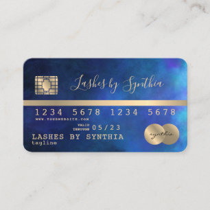 Visite Carte de crédit Styled Gold et Navy ajoutez votre 