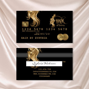 Visite Carte de crédit Styled Gold Hair Stylist