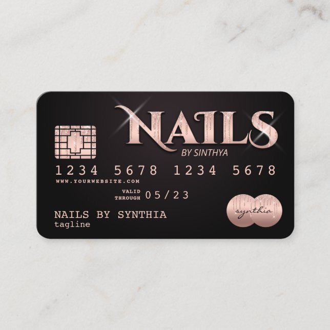 Visite Carte de crédit Styled Nails technicien ongle art (Devant)